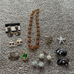 Vintage Earrings And Necklace