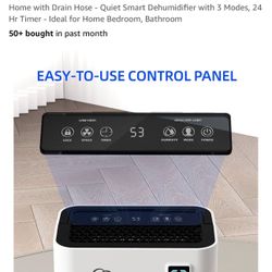 50 Pints Dehumidifier for Basement, Britsou Dehumidifiers for Home with Drain Hose - Quiet Smart Dehumidifier with 3 Modes, 24 Hr Timer - Ideal for Ho