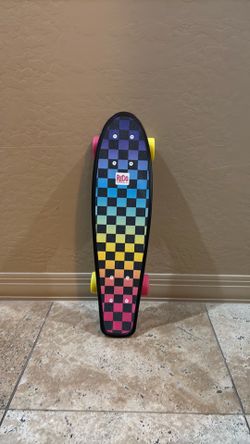ReDo Rainbow Checkered Mini Skateboard