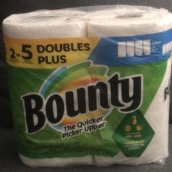 2 packs of bounty paper towel 2 rolls each