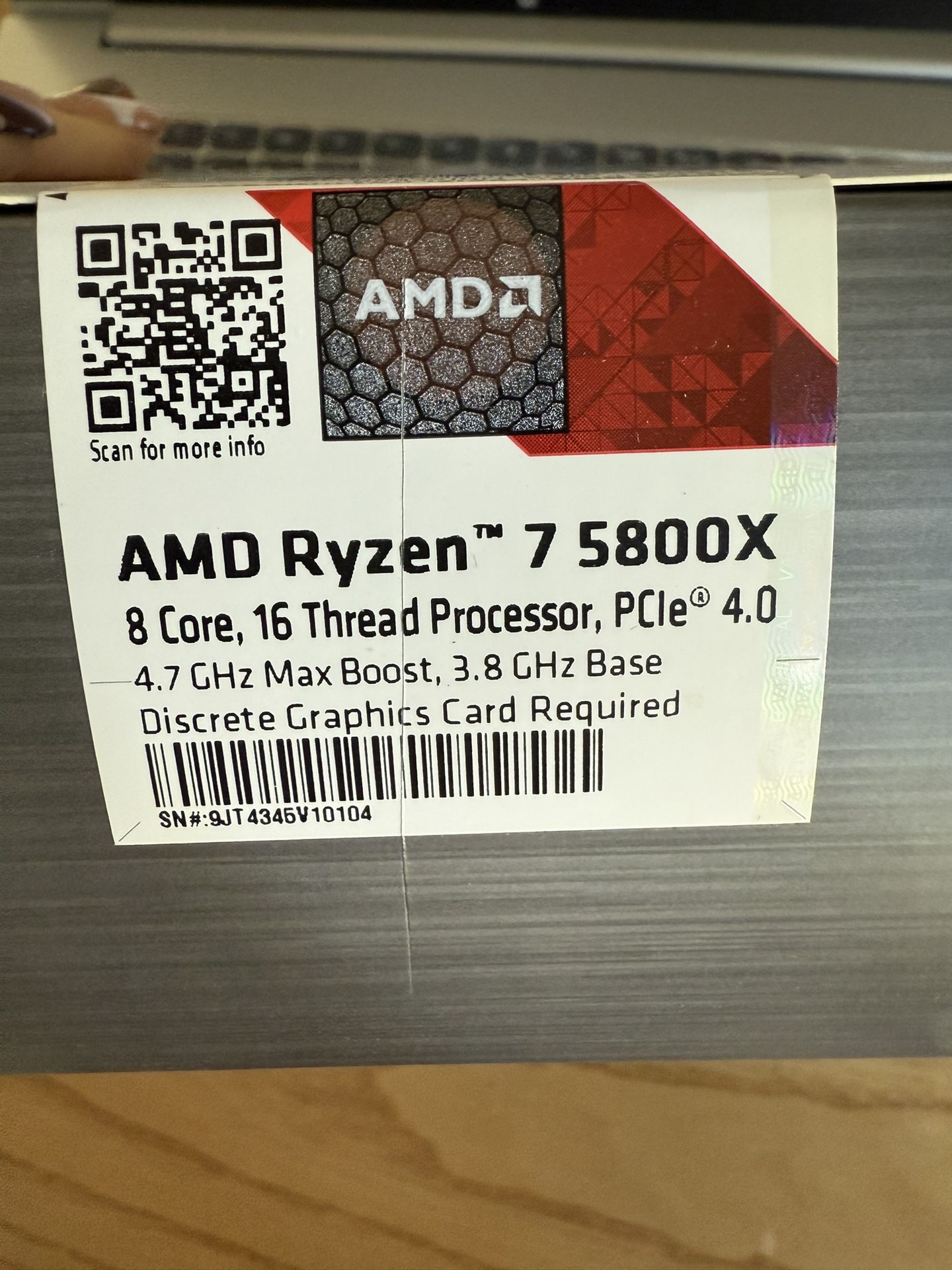 AMD Ryzen™ 7 5800X 8 Core