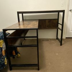 Tribesigns L-Shaped Desk w/Shelves - Sturdy, Good Condition