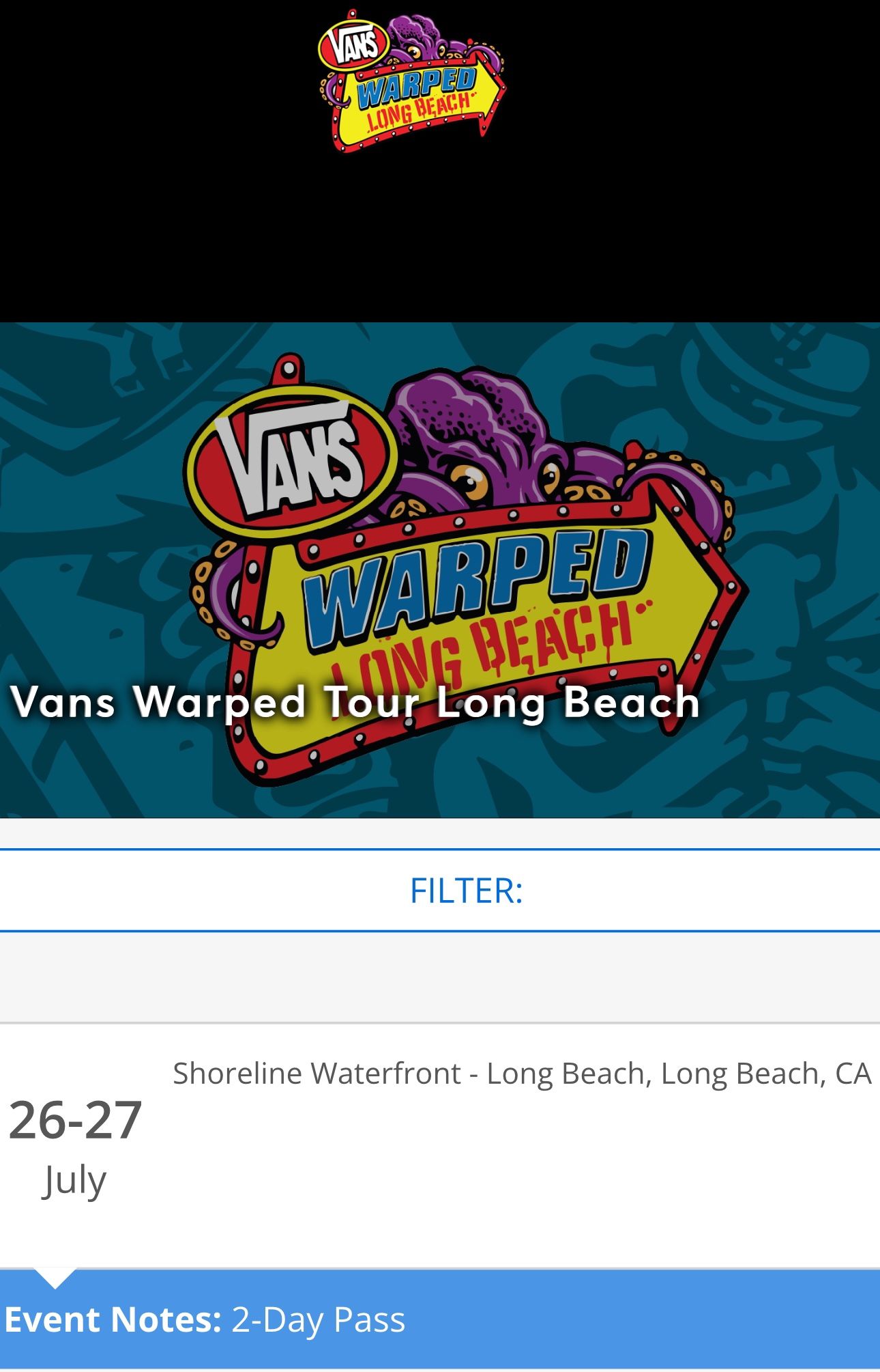 Vans Warped Tour 2-Day GA Tickets