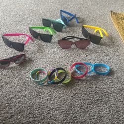 A Bracelet And glasses and sunglasses for sale at a very good price. 