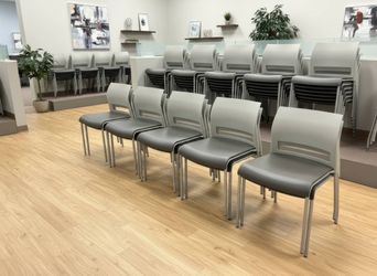Gray Stackable Side Chairs – Steelcase