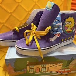 The Simpsons x Vans Sk8-Hi 'Lisa 4 Prez' | Purple | Men's Size 8.5 | Women’s Size 10