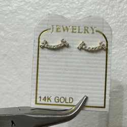 14K Solid Gold Earrings 