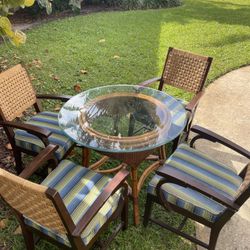 Dining Table 38 Diameter 30” Height 4 Chairs