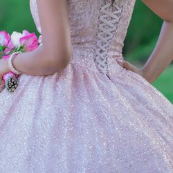 Beautiful Rose Gold Quince Dress