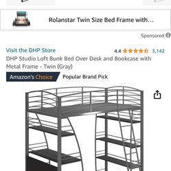Lift Bunk Bed With Desk And Bookshelves 