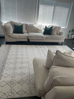 L Shape Beige Sectional