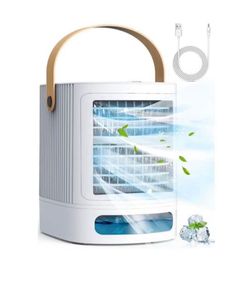BALKO Mini Air Conditioner, 3-IN-1 Small Air Conditioner w/ 3-Level Humidify & 3 Speeds, 7-Color Nig