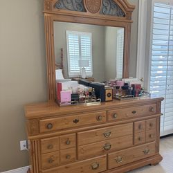 Wood dresser and nightstand
