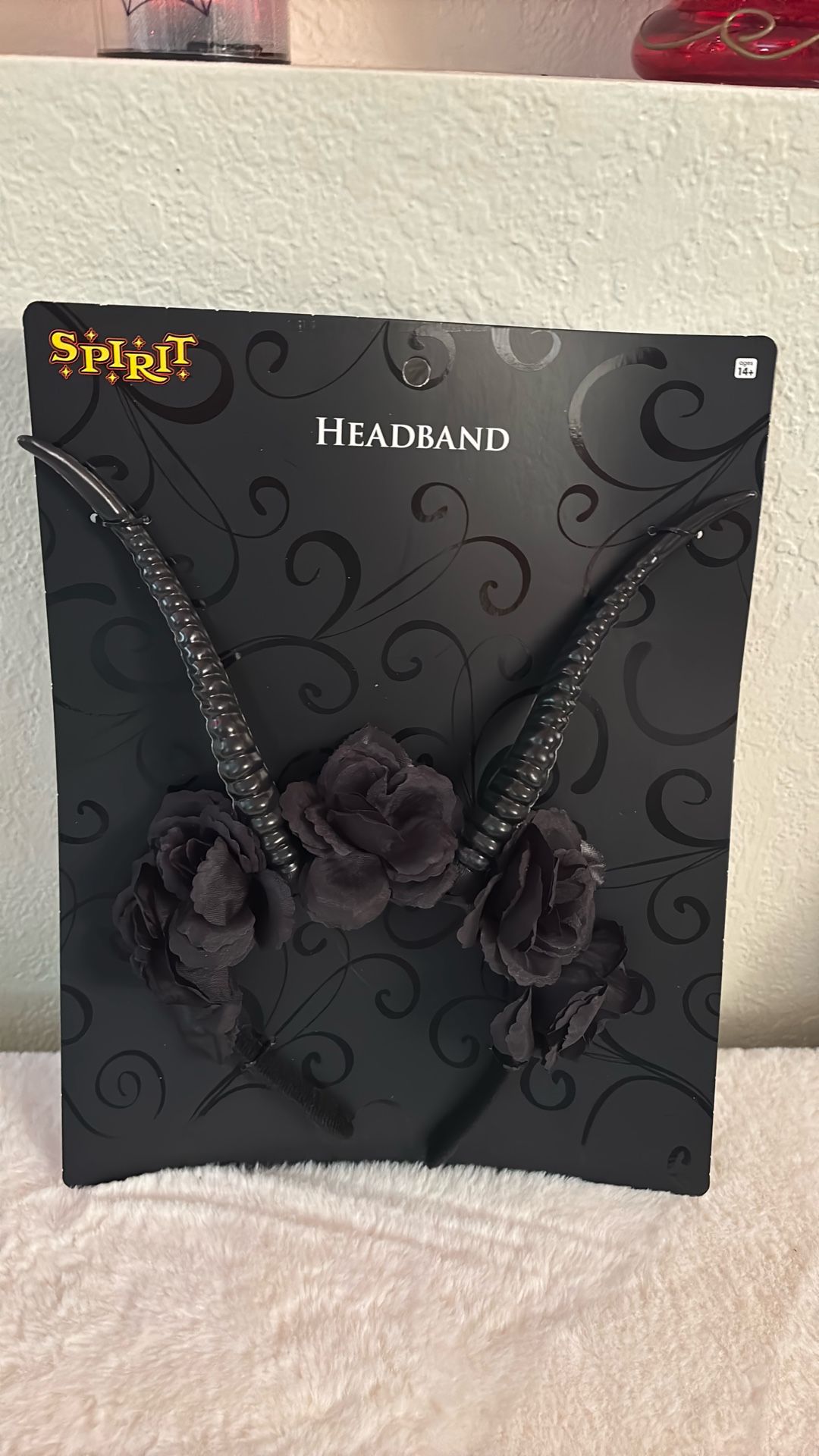 Brand New Costume Horns With Black Roses