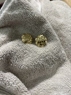 Large Gold 10k Nugget Earrings