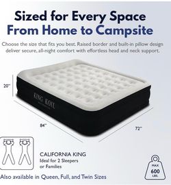 King Koil 20" California King Air Mattress with Built-in High-Speed Pump