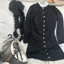 Merlina costume with wig