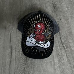 Rare Deadstock Vintage Y2K Baby Devil Tattoo Hat Von Dutch Ed Hardy Style