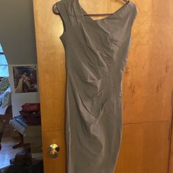 Grey Form-fitting Business Dress