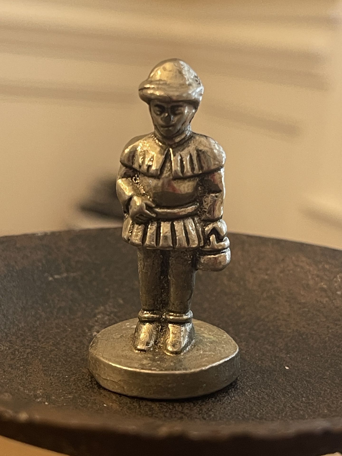 Revolutionary War French Soldier Statue Solid Cast Brass 2" Vintage Figure
