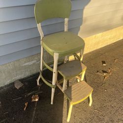Vintage Antique Metal Cosco Stool Chair