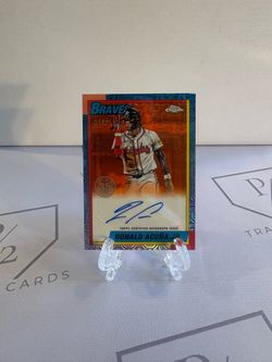 2025 Topps Chrome - Ronald Acuna jr. #90CA-RAJ Orange Refractor Auto /25