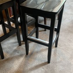 Quality Pottery Barn Style Black Bar Stools
