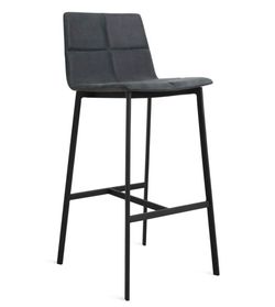 One new stool - Between Us Upholstered Counter Stool with Metal Frame - Color: Ink Genuine Leather