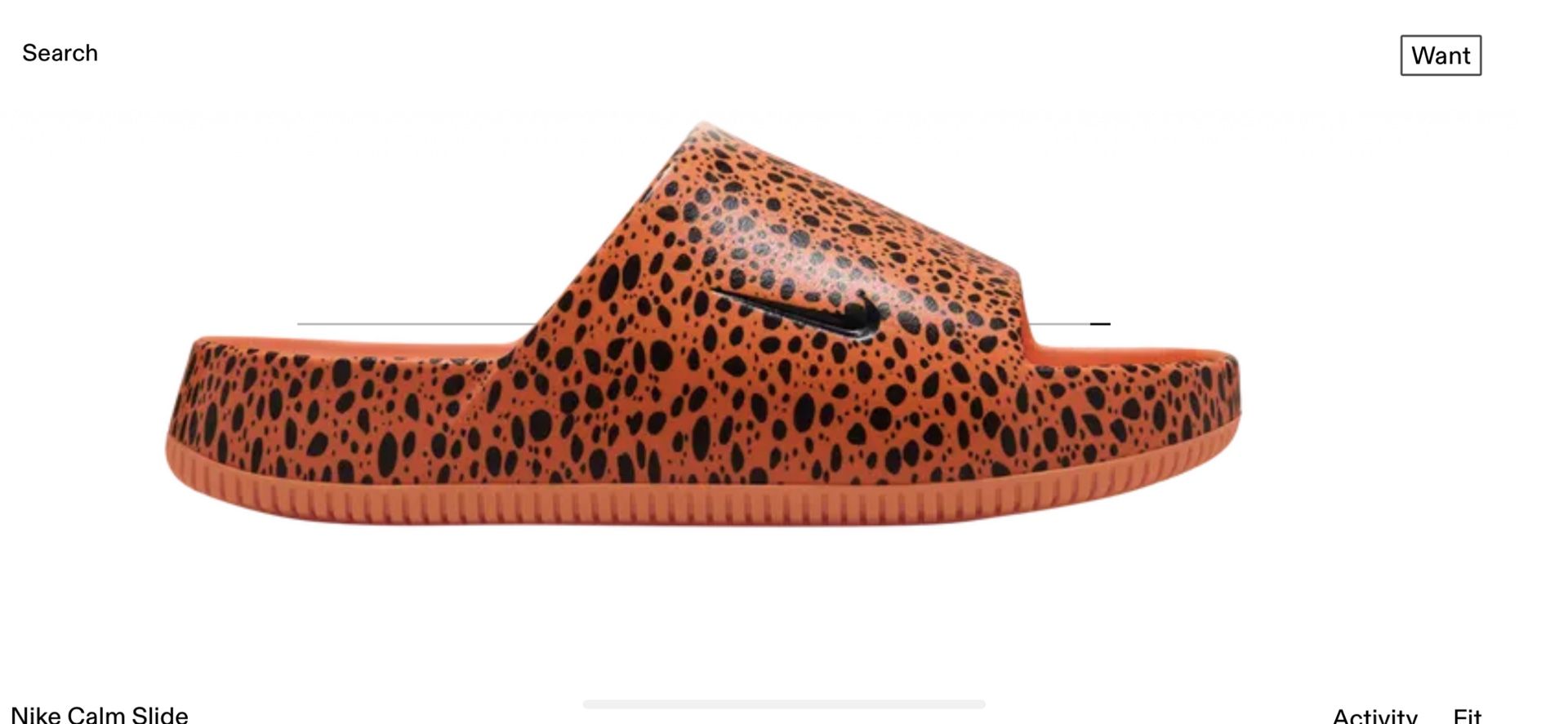 Nike Calm Slide Print Ns Electric Pack Olympic Safari Orange Sz 8