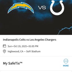 2 Tickets Colts @ Chargers 10/19 300 Section 