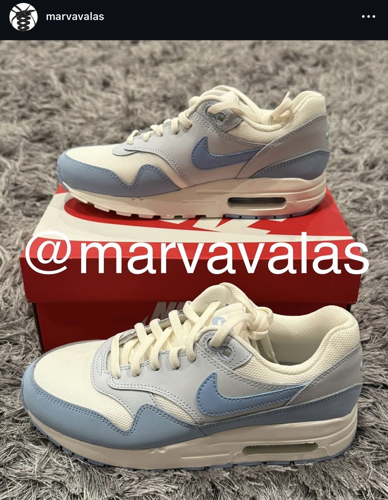 Nike Air Max 1 Sail Blue Tint. Womens 7 / GS 5.5Y