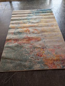 Multicolored Area Rug with Intricate Design