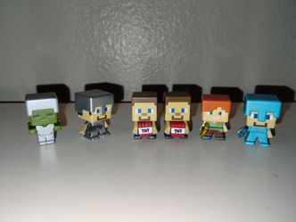 6 Piece Tiny  1" Minecraft Mini Figurines Set