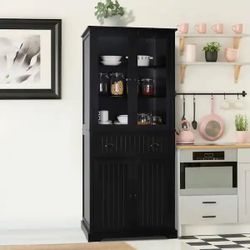 New 29.9 in. W Kitchen Storage Pantry Cabinet with Doors and Adjustable Shelves