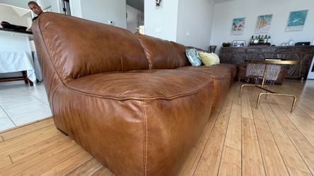 Premium Top Grain Leather Modular Sectional + Ottoman $2500