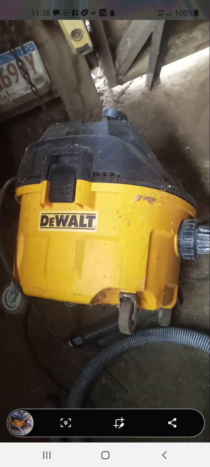 A Large Dewalt Shop Vac Works Good.