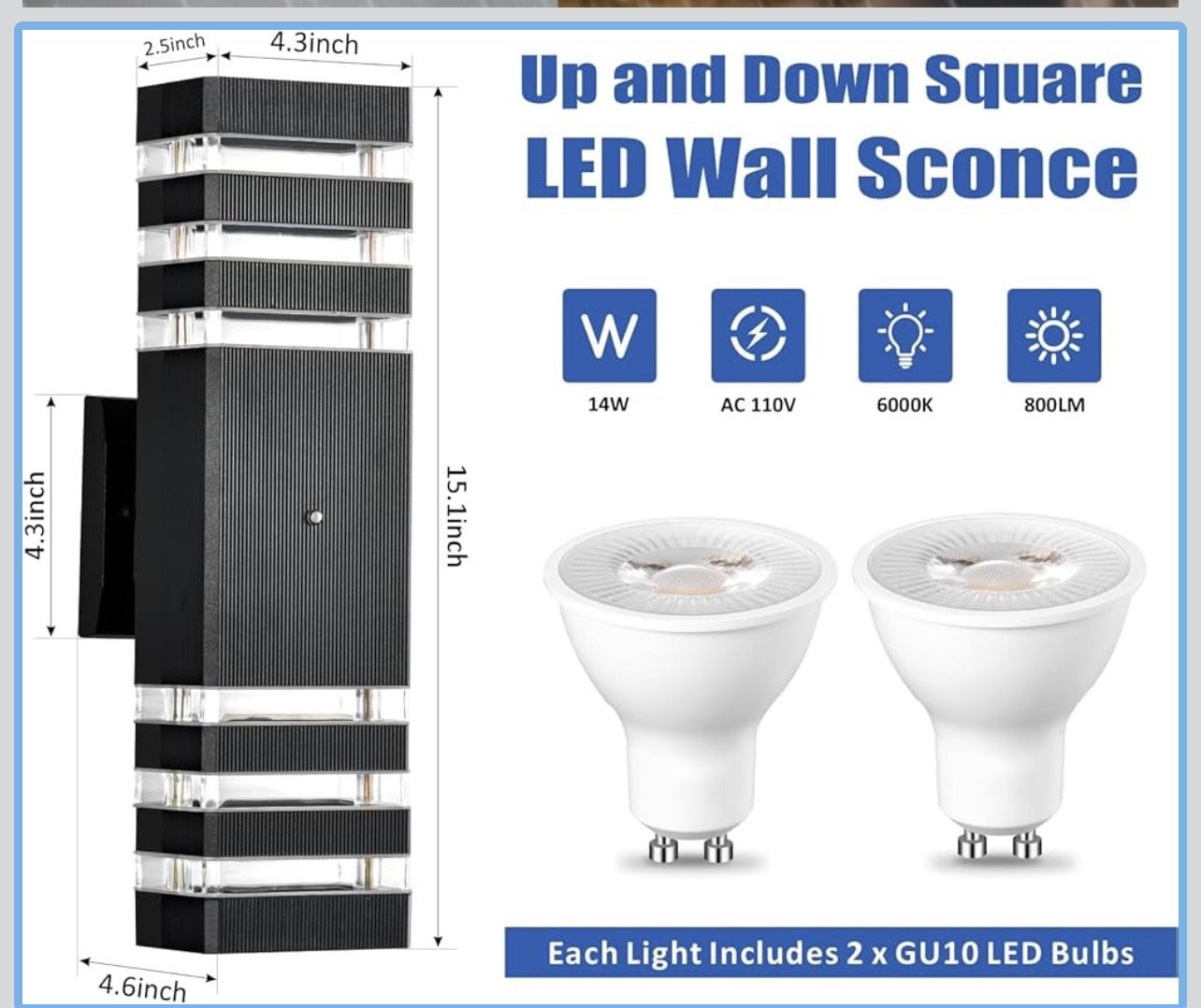 Dusk to Dawn Outdoor Wall Lights, 3 Layer Up Down Outdoor Lights for House, Waterproof Exterior Sconce Wall Lighting Fixtures for Porch Garage Front