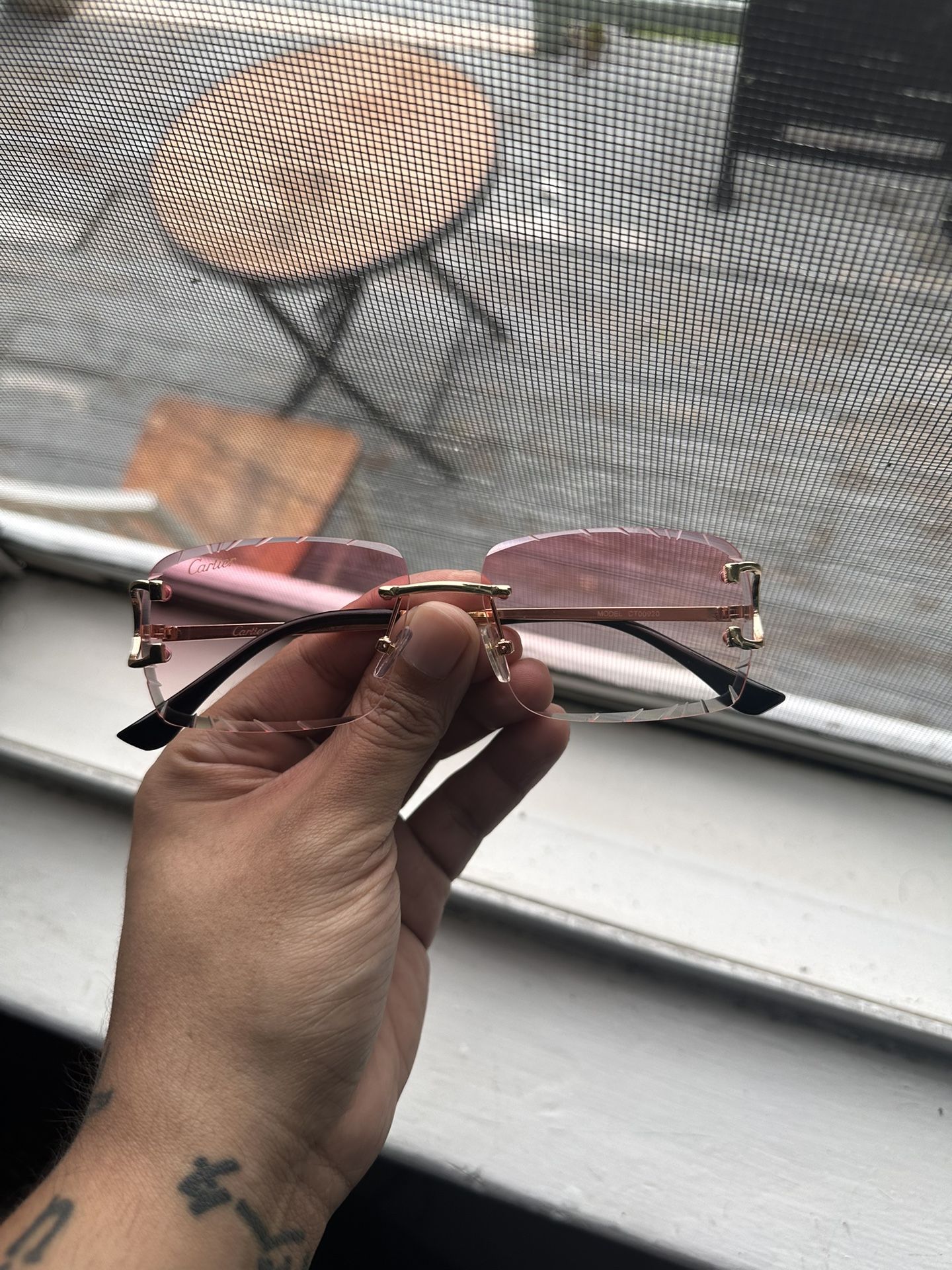Cartier sunglasses Pink Shades Silver Frame