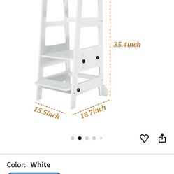  Toddler Kitchen Helper Step Tool Tower White 