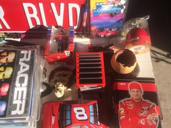 Dale jr nascar signs and die cast cars
