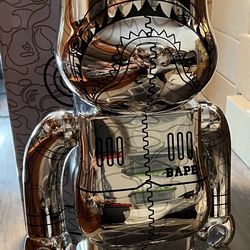 Bearbrick x BAPE x Hajime Sorayama Silver Camo Shark 1000% (Open for Offer)