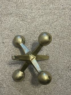 Gold Metal Jacks Decorative Sculpture