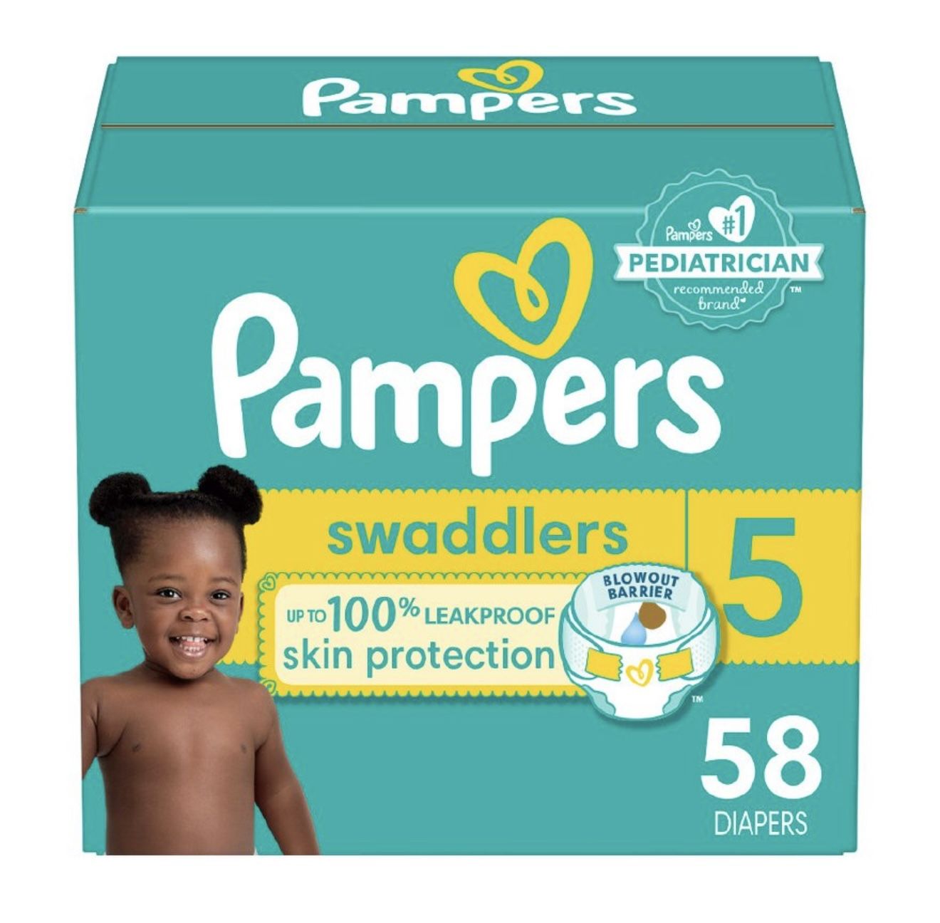 Pampers Swaddlers Size 5 (58 count) - Brand New!