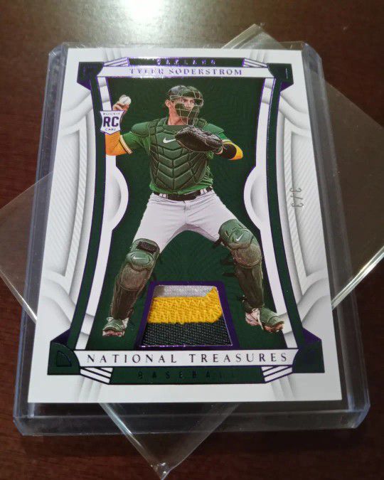 2023 Tyler Soderstrom Panini National Treasures Purple Rookie Patch Card Oakland A's Ssp Limited Print 