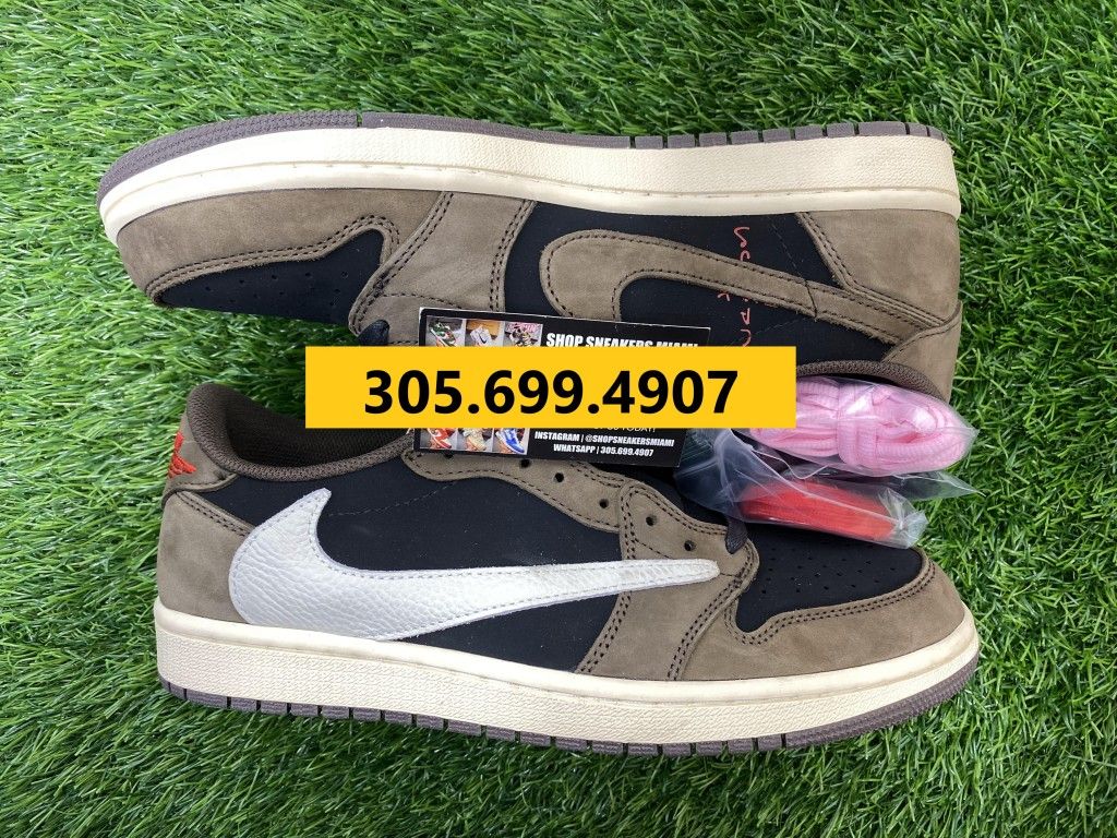 TRAVIS SCOTT NIKE AIR JORDAN 1 LOW MOCHA BROWN SNEAKERS SHOES MEN SIZE 7 8 8.5 9 9.5 10 11 12 A5