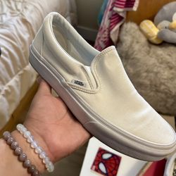 White Classic Slip on Vans Shoes