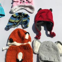 knit hats & matching diaper covers (animals)