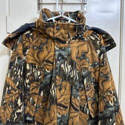 Browning Gore Tex Hydro Fleece Camo Hunting Jacket With Hood Size XL