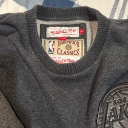 Mitchell & Ness Lakers Hardwood Classics Crewneck Sweatshirt – Charcoal Gray Size Large Men