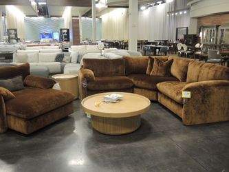 Bauhaus Sectional (Duncan Sienna) - Golden Brown | L-Shaped Couch | Corner Couch